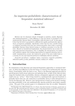 An imprecise-probabilistic characterization of frequentist statistical
  inference