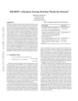 DB-BERT: a Database Tuning Tool that "Reads the Manual"