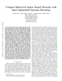 Compact Multi-level Sparse Neural Networks with Input Independent
  Dynamic Rerouting