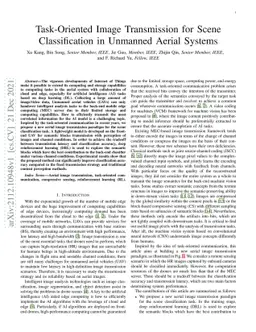 Task-Oriented Image Transmission for Scene Classification in Unmanned
  Aerial Systems