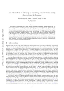 An adaptation of InfoMap to absorbing random walks using
  absorption-scaled graphs