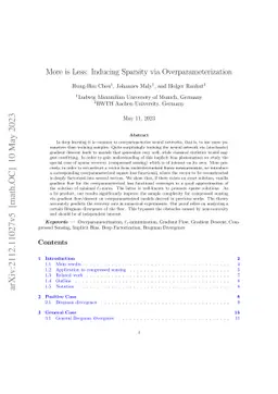 More is Less: Inducing Sparsity via Overparameterization