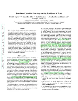 Distributed Machine Learning and the Semblance of Trust