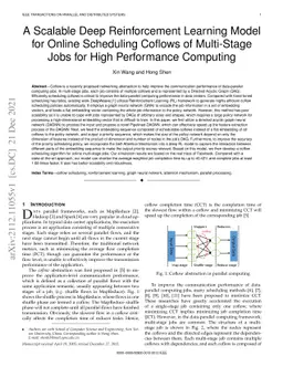 A Scalable Deep Reinforcement Learning Model for Online Scheduling
  Coflows of Multi-Stage Jobs for High Performance Computing