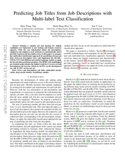 Predicting Job Titles from Job Descriptions with Multi-label Text
  Classification