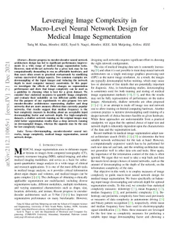 Leveraging Image Complexity in Macro-Level Neural Network Design for
  Medical Image Segmentation