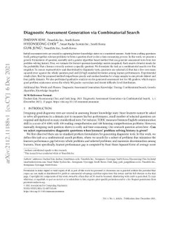 Diagnostic Assessment Generation via Combinatorial Search