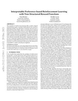 Interpretable Preference-based Reinforcement Learning with
  Tree-Structured Reward Functions