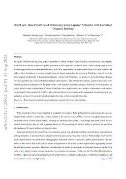 PointCaps: Raw Point Cloud Processing using Capsule Networks with
  Euclidean Distance Routing