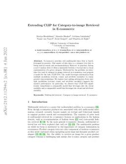 Extending CLIP for Category-to-image Retrieval in E-commerce