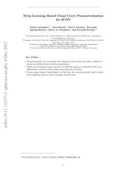 Deep Learning Based Cloud Cover Parameterization for ICON