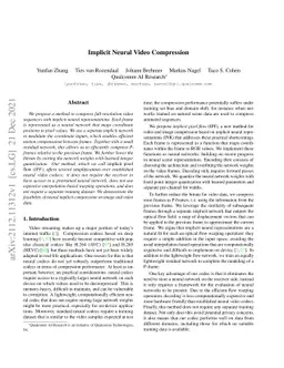 Implicit Neural Video Compression