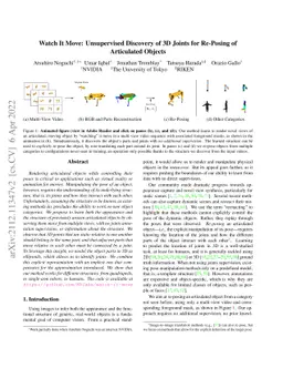 Watch It Move: Unsupervised Discovery of 3D Joints for Re-Posing of
  Articulated Objects