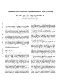 Transferable End-to-end Room Layout Estimation via Implicit Encoding