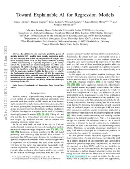 Toward Explainable AI for Regression Models