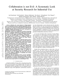 Collaboration is not Evil: A Systematic Look at Security Research for
  Industrial Use