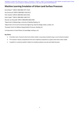 Machine Learning Emulation of Urban Land Surface Processes