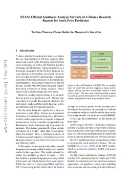 ESAN: Efficient Sentiment Analysis Network of A-Shares Research Reports
  for Stock Price Prediction