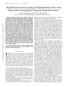 Deep Reinforcement Learning for Optimal Power Flow with Renewables Using
  Graph Information
