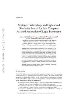 Sentence Embeddings and High-speed Similarity Search for Fast Computer
  Assisted Annotation of Legal Documents