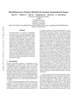 Distribution-aware Margin Calibration for Semantic Segmentation in
  Images