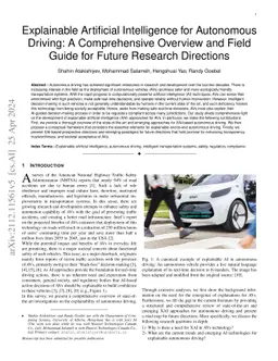 Explainable Artificial Intelligence for Autonomous Driving: A
  Comprehensive Overview and Field Guide for Future Research Directions