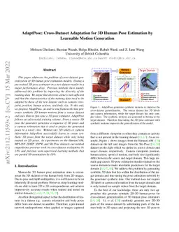 AdaptPose: Cross-Dataset Adaptation for 3D Human Pose Estimation by
  Learnable Motion Generation