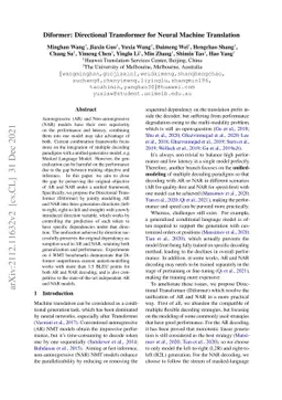 Diformer: Directional Transformer for Neural Machine Translation