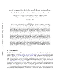 Local permutation tests for conditional independence