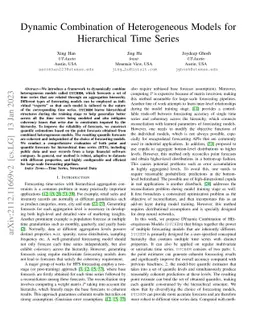Dynamic Combination of Heterogeneous Models for Hierarchical Time Series