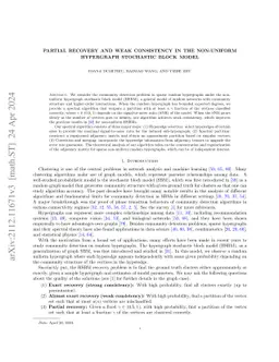 Partial recovery and weak consistency in the non-uniform hypergraph
  Stochastic Block Model