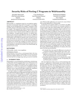 Security Risks of Porting C Programs to WebAssembly