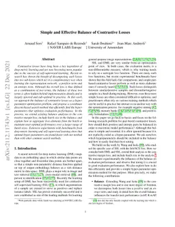 Simple and Effective Balance of Contrastive Losses