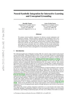 Neural-Symbolic Integration for Interactive Learning and Conceptual
  Grounding
