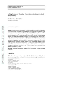 Lifting Symmetry Breaking Constraints with Inductive Logic Programming