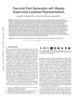 Few-shot Font Generation with Weakly Supervised Localized
  Representations
