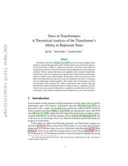 Trees in transformers: a theoretical analysis of the Transformer's
  ability to represent trees