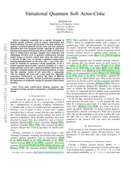 Variational Quantum Soft Actor-Critic