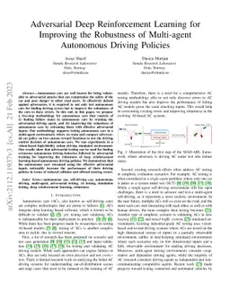 Adversarial Deep Reinforcement Learning for Improving the Robustness of
  Multi-agent Autonomous Driving Policies