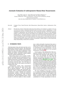 Automatic Estimation of Anthropometric Human Body Measurements