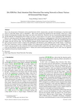 DA-FDFtNet: Dual Attention Fake Detection Fine-tuning Network to Detect
  Various AI-Generated Fake Images