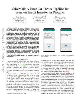 VoiceMoji: A Novel On-Device Pipeline for Seamless Emoji Insertion in
  Dictation