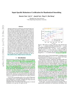 Input-Specific Robustness Certification for Randomized Smoothing