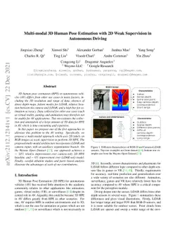 Multi-modal 3D Human Pose Estimation with 2D Weak Supervision in
  Autonomous Driving