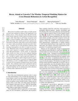 Recur, Attend or Convolve? On Whether Temporal Modeling Matters for
  Cross-Domain Robustness in Action Recognition