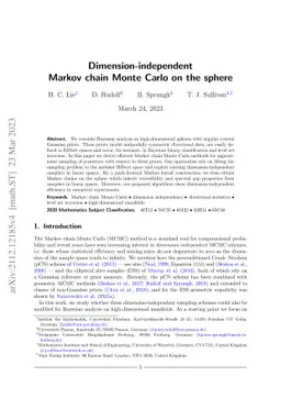 Dimension-independent Markov chain Monte Carlo on the sphere