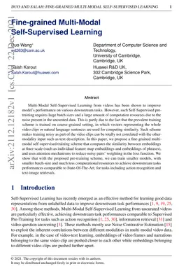 Fine-grained Multi-Modal Self-Supervised Learning