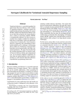 Surrogate Likelihoods for Variational Annealed Importance Sampling