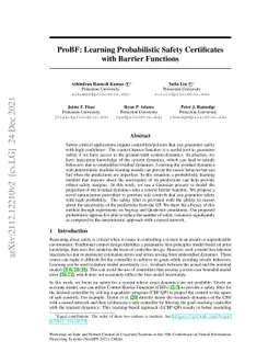 ProBF: Learning Probabilistic Safety Certificates with Barrier Functions