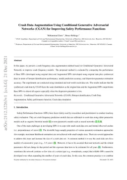Crash Data Augmentation Using Conditional Generative Adversarial
  Networks (CGAN) for Improving Safety Performance Functions